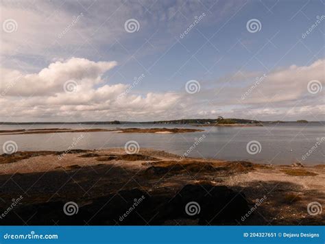 Gorgeous Seascape With Low Clouds Over The Bay Stock Image Image Of