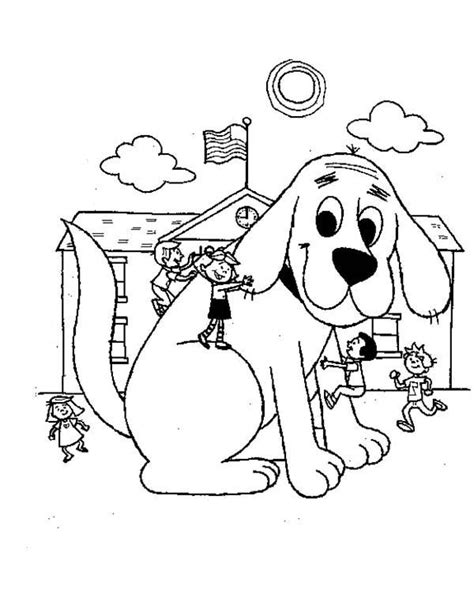 Clifford The Big Red Dog Is In Emilys School Coloring Page : Coloring Sun