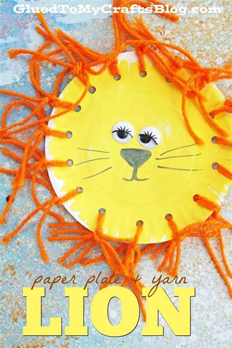 Paper Plate Yarn Lion Simplistic Kid Craft Idea For An Afternoon