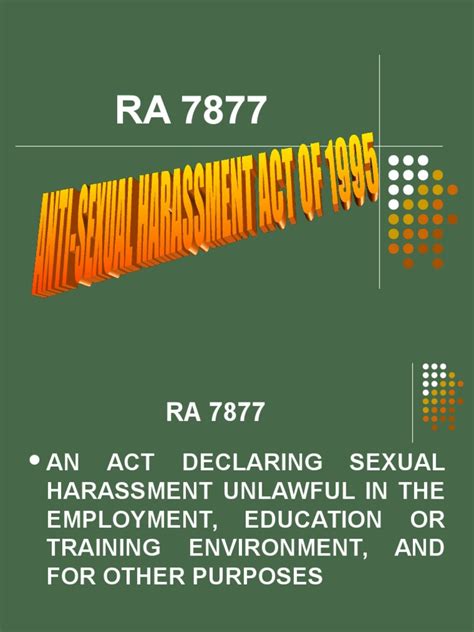 Ra 7877 Sexual Harassment Harassment Free 30 Day Trial Scribd