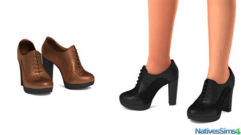Laceup Oxford Heels Sims 4 Cc Shoes Oxford Heels Sims 4
