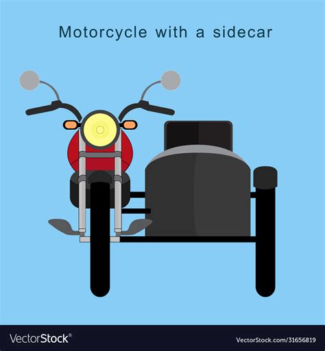 Vintage Motorcycle With A Sidecar On Background Vector Image