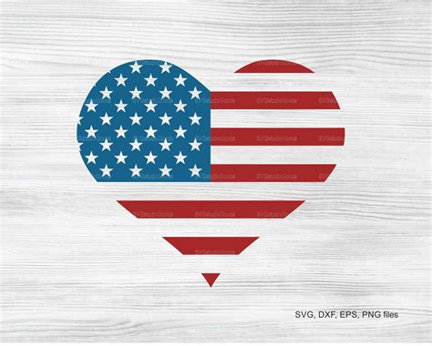 American Heart Flag Svg American Flag Svg Clipart Eps Dxf Etsy