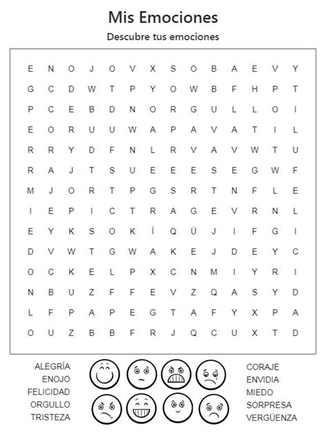 Sopa De Letras Emociones Sopas De Letras Para Imprimir Gratis Letras