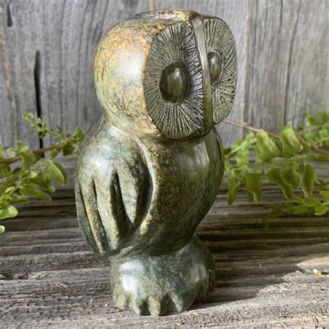 Soapstone Owl Sculpture By London Garden Trading