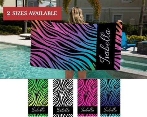 Personalized Zebra Print Beach Towel Beach Ts For Women Etsy