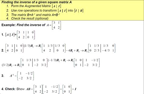 3.6b. Examples - Inverses of Matrices | Finite Math