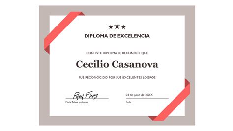 Diploma De Excelencia