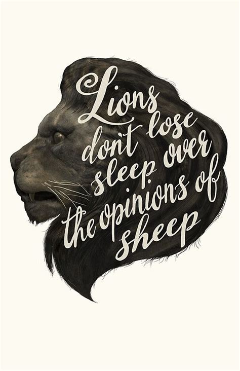 Lions Don T Lose Sleep Over The Opinions Of Sheep Poster By Lauragraves
