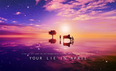1 season available (22 episodes). Your Lie In April - Kaori/Kousei Sunset Wallpaper by ...