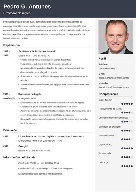 Topo 76 Imagem Modelo De Cv Em Inglês Vn