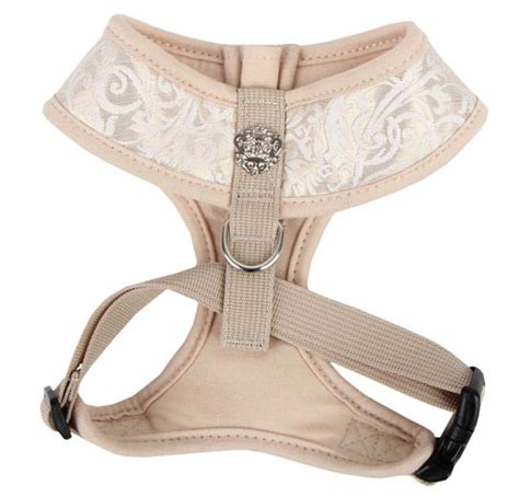 Empress Designer Dog Harness Beige And Gold Designer Dog Clothes At