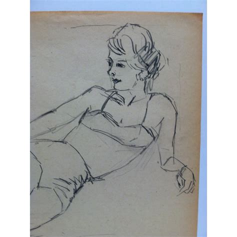 1965 Vintage Tom Sturges Jr Laying In Lingerie Original Drawing