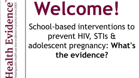 School Based Interventions For Preventing Hiv Stis And Pregnancy In Adolescents Whats The