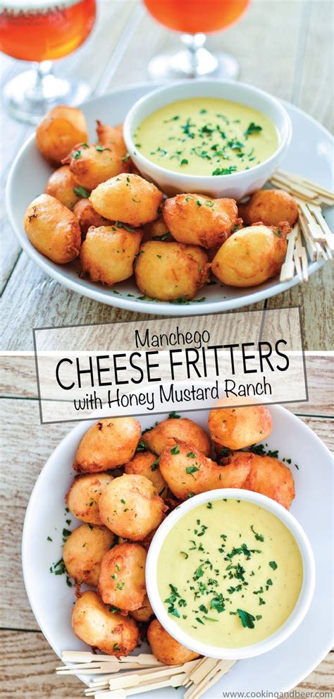Manchego Cheese Fritters With Honey Mustard Ranch Recipe
