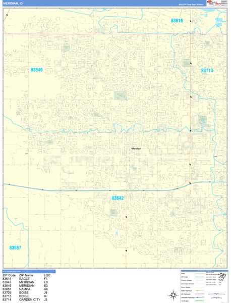 Meridian Idaho Zip Code Maps Basic