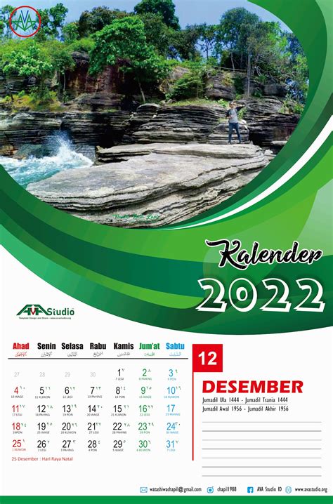 Kalender Dinding Tahun 2022 Pdf Cdr  Png Lengkap Dengan