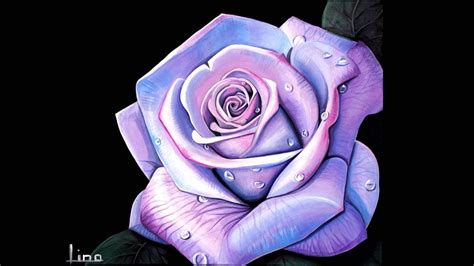 Realistic Blue Rose Painting Lyudmilasad
