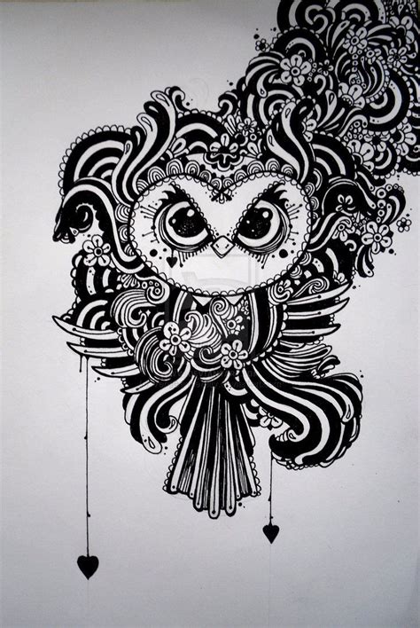 Vengeancekittys Deviantart Gallery Zentangle Owl Tangle Art Art