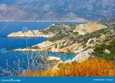 Beautiful Greek Seascape At Sunny Day Stock Image Image Of Idyllic