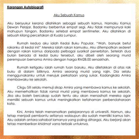 Bahasa Melayu Contoh Karangan Biografi Dan Autobiografi Sekolah Rendah Hot Sex Picture