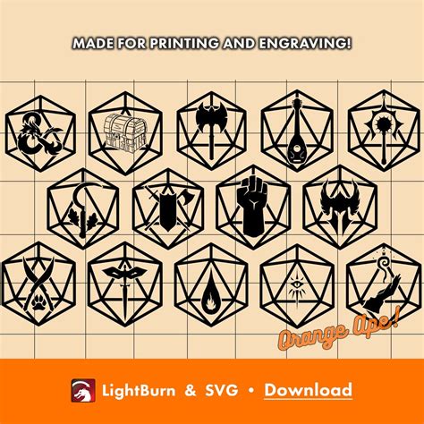 Class D20 Dungeons And Dragons Rpg Outline And Silhouette Files Svg And