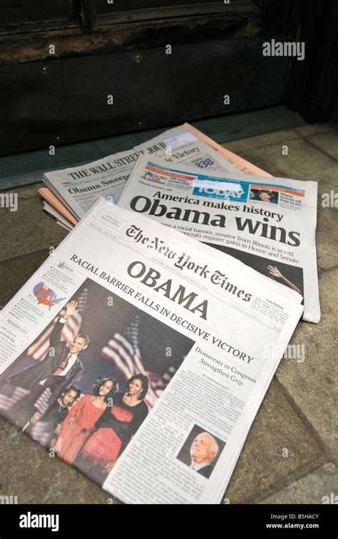 New York Newspapers Delivered To The Front Door Announcing Barack Obama