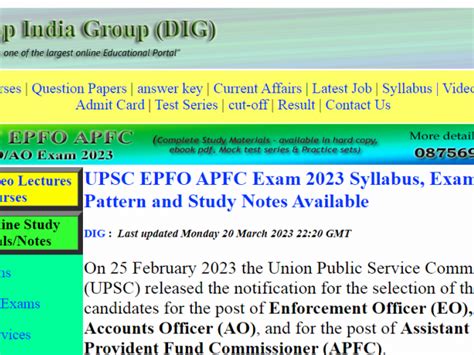 Upsc Epfo Apfc Exam Syllabus Exam Pattern And Study Notes Available