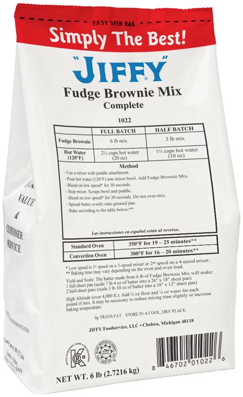 Jiffy Fudge Brownie Mix Jiffy Foodservice