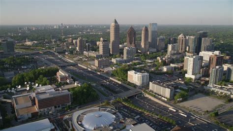 5k Stock Footage Aerial Video Of The Midtown Atlanta Skyline Buckhead