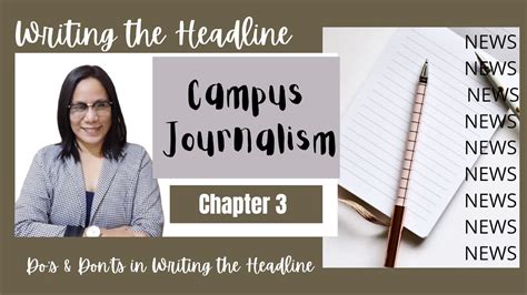 Headline Writing News Chapter 3 Campus Journalism Youtube
