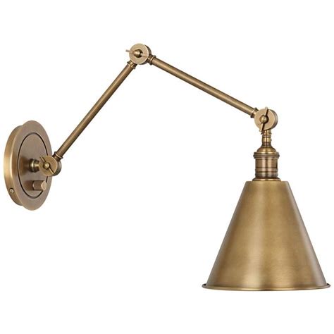 Robert Abbey Alloy Warm Brass Plug In Swing Arm Wall Lamp With Cord