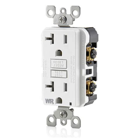 Leviton Gfwt2 W 20a Gfi Slim Outlet Weather And Tamper Resistant White