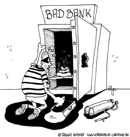 The potential cost of bad loans in the wake of the coronavirus for the nation's biggest banks has reached the 12 figures. Swiss-Lupe-News: Bad Bank (Cartoon)