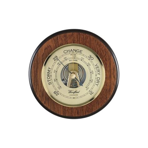 Woodford Round Wooden Barometer Weather Forecast Diameter 150mm 1615