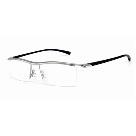 Browline Half Rim Alloy Metal Glasses Frame For Men Eyeglasses Fashion