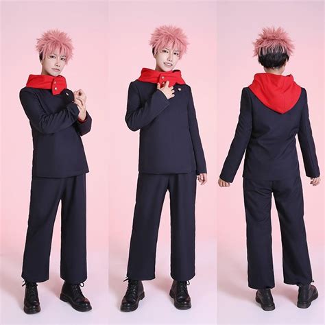 Full Set Jujutsu Kaisen Yuji Itadori Cosplay Costume Jujutsu Kaisen Merch Store