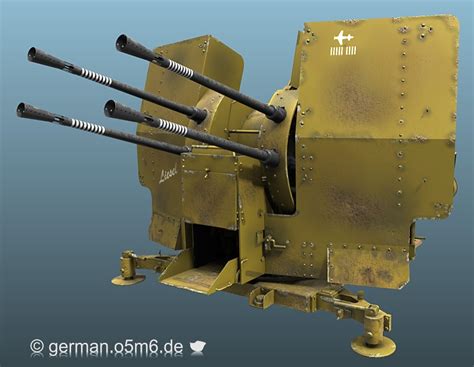 Allemagne Artillerie 1943 2cm Flakvierling 38 Tm E 9 9228 Us Army