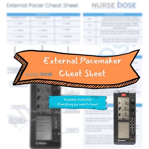 Printable External Pacemaker Cheat Sheet Digital Download Cardiac Nurse