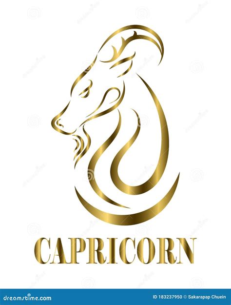 Capricorn Zodiac Line Art Vector Eps 10 Stock Vector Illustration Of