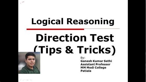 Direction Test Logical Reasoning Youtube