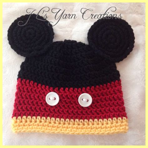 Hand Crocheted Mickey Mouse Beanie By Jlsyarncreations On Etsy
