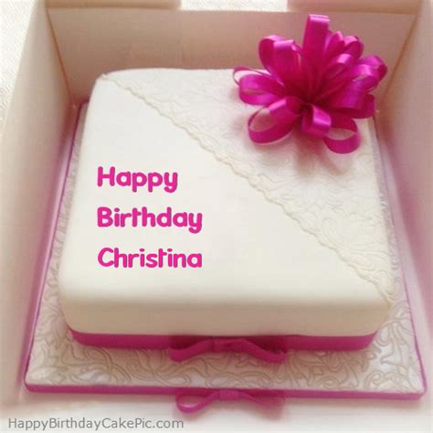 ️ Pink Happy Birthday Cake For Christina