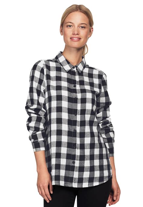 flannel shirt black and white buffalo plaid plus size outfits fashionable plus size clothing