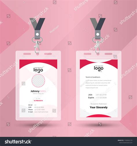 Creative Red Color Id Card Vector Stock Vector Royalty Free