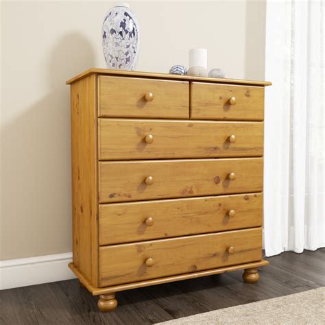 New 24 Solid Pine Wide Chest Of Drawers Bedroom Furniture Storage Unit