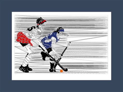 Red And Blue Field Hockey Art Print At Biyoart Sports