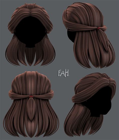 3d hair style for girl v61 3d model girl hair drawing cartoon hair how to draw hair