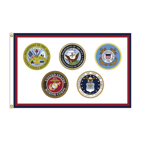 Us Armed Forces Flag 5 Branches Various Sizes Military Flag