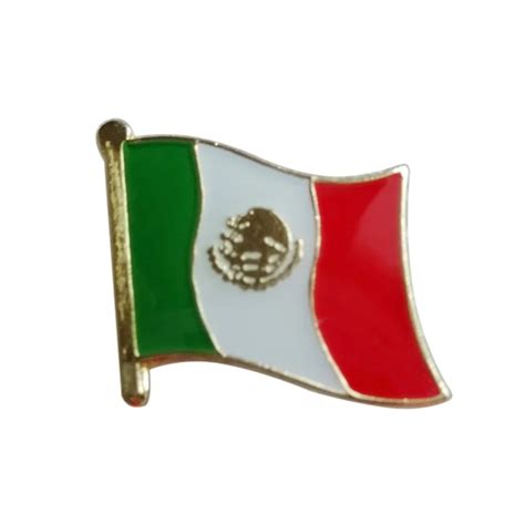 Mexico Country Flag Lapel Pin Badgeiron Plated Brasspaintsepoxy